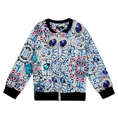 Star by Julien Macdonald Girls' multi-coloured gem print bomber jacket